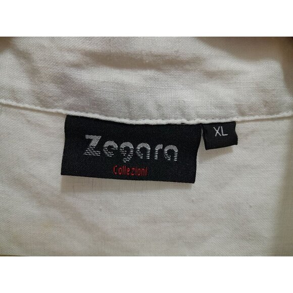 Mens 100% Linen Relaxed Fit Textured Casual Beach Resort Shirt White Size XL - Picture 7 of 8